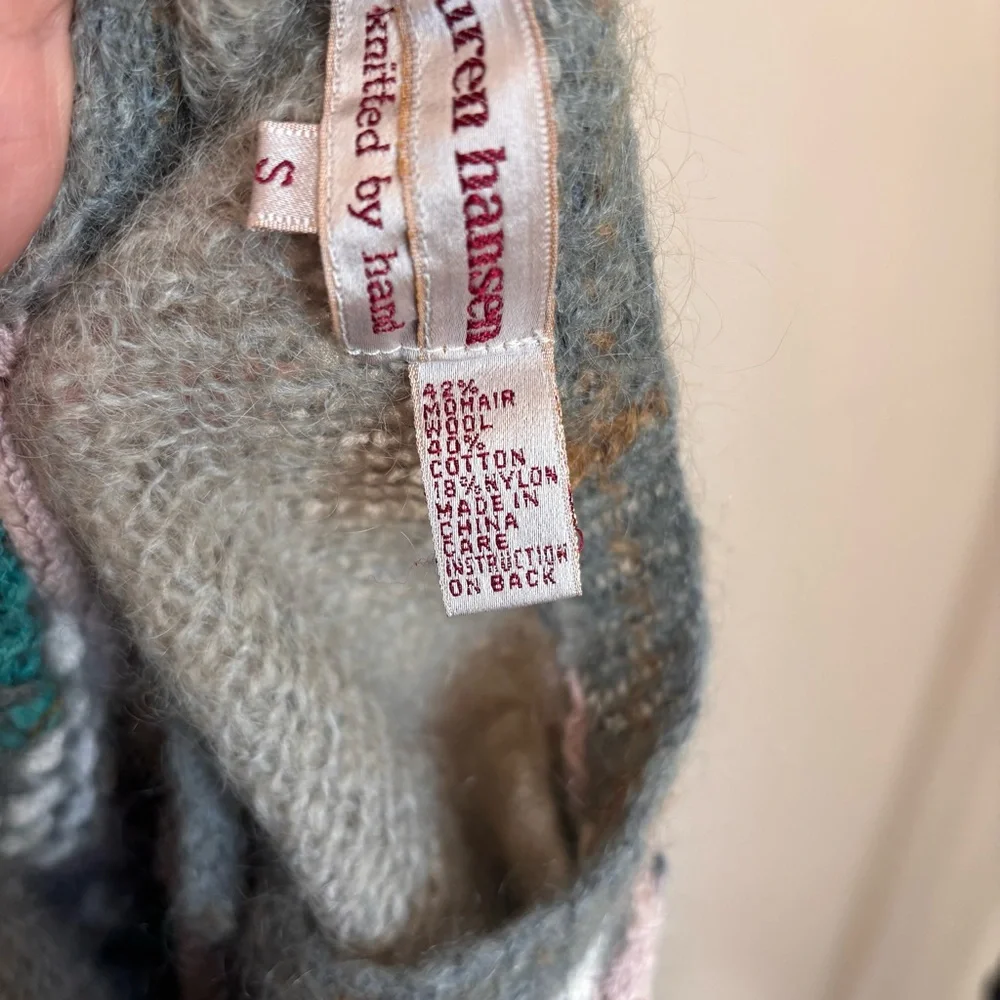 Vintage Cozy Multicolor Knit Wool Cardigan - Picture 9 of 9